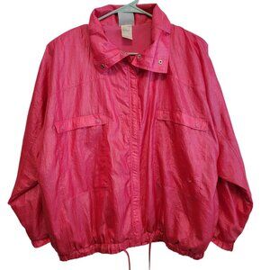 VTG ADIDAS Pink Jacket Windbreaker Sz S 80s HipHop Streetwear Mob Wife EUC